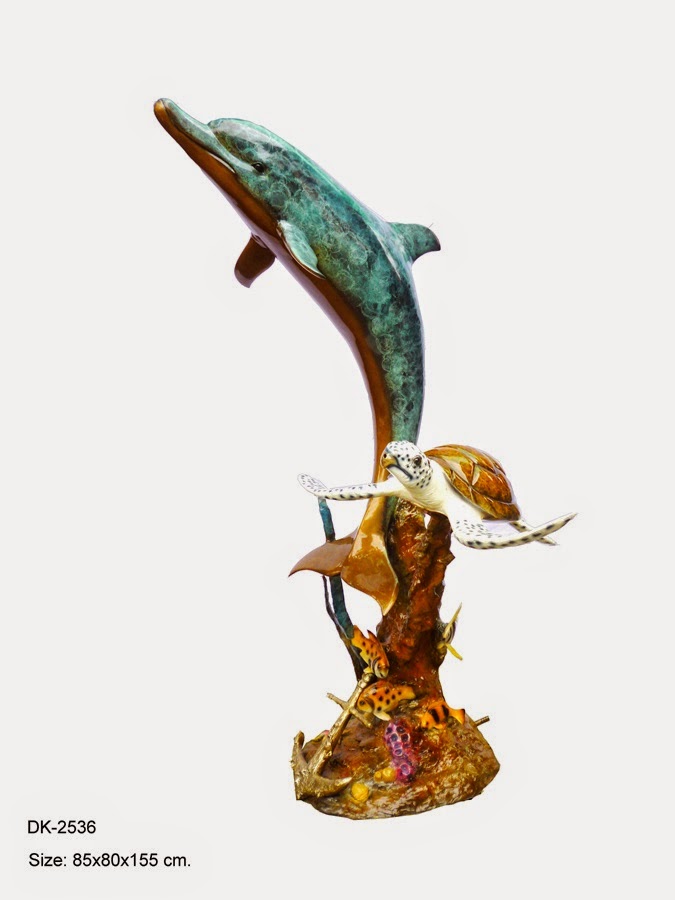 Bronze Dolphin and Turtle Bronze Dolphin and Turtle